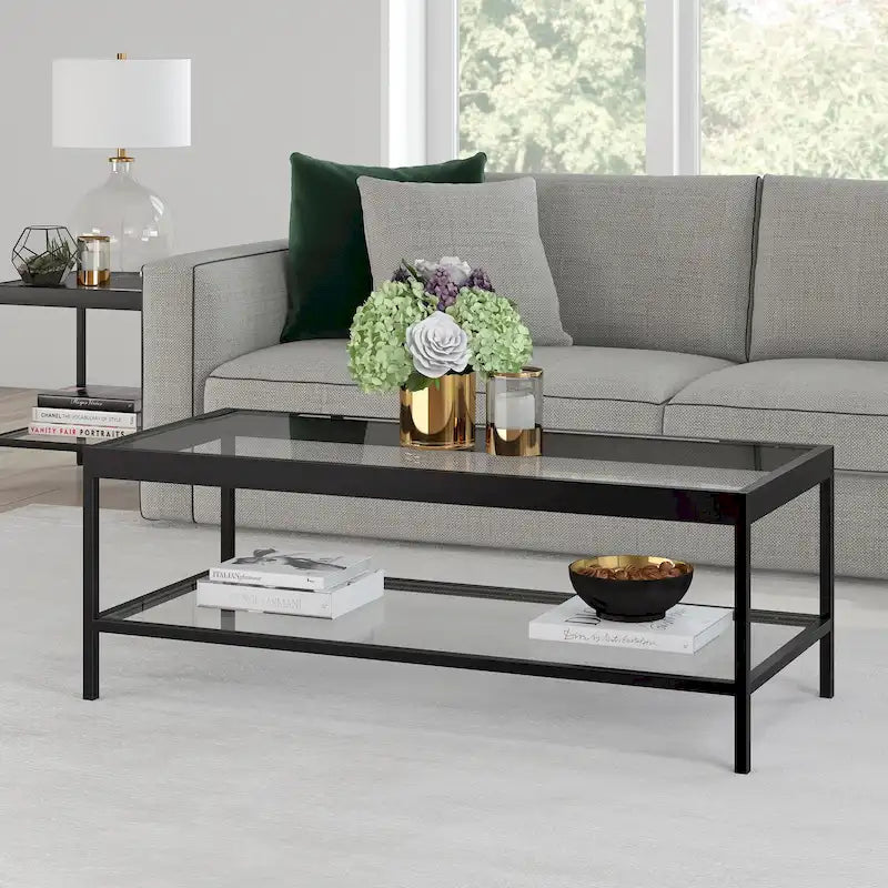 Alexis Couchtisch aus Metall und Glas
