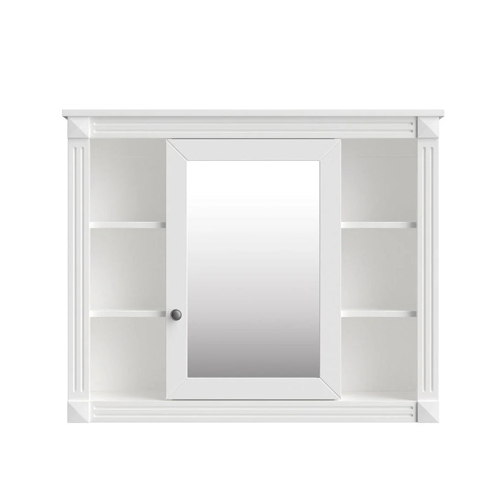 Moderner 36'' Badschrank mit Aufsatzwaschbecken und Spiegelschrank, 2 Türen und 2 Schubladen