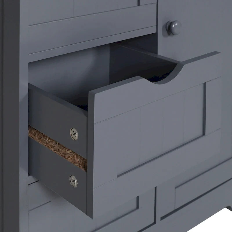 VEIKOUS Badezimmer-Bodenschrank mit 4 Schubladen