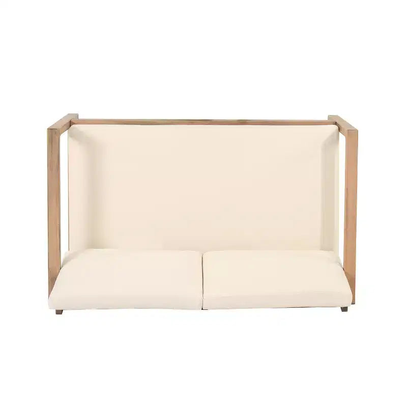 Akazienholz-Gartenmöbel-Set, Outdoor-Sitzgruppe mit Couchtisch und weichen Kissen für Garten, Veranda und Balkon, Beige - Merax