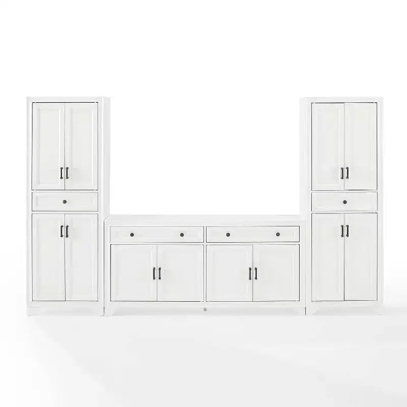 3-teiliges Tara Sideboard- und Vorratsschrank-Set im Used-Look - Crosley