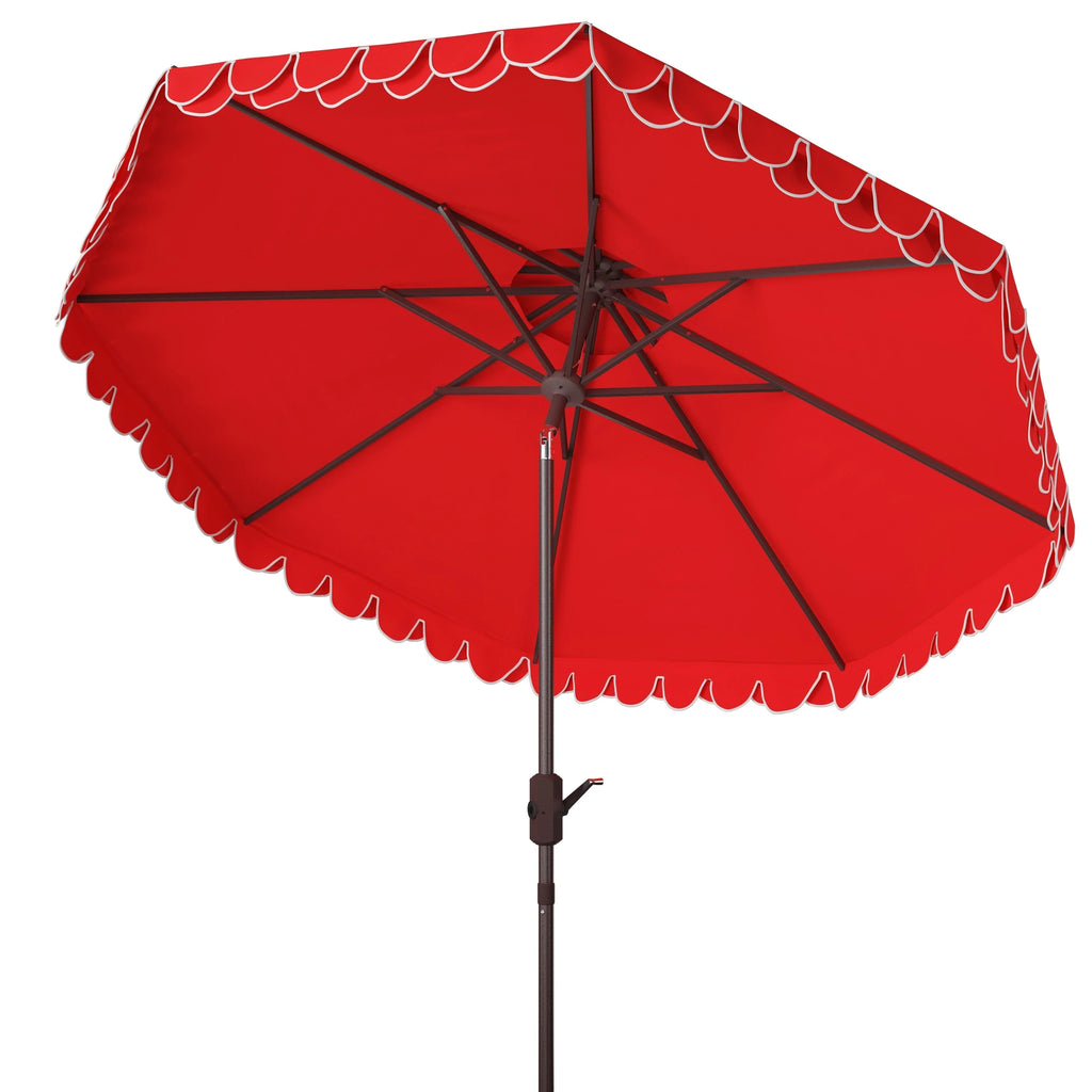 SAFAVIEH Outdoor Kjerstin Volant-Sonnenschirm, 2,7 m, Doppelkuppel