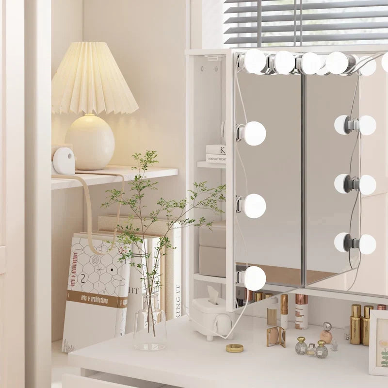 Luxuriöser LED-Schminktisch mit 9 Schubladen Elegante Schminkstation