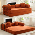 Mixoy Cabrio Schlafsofa mit ausziehbarer Matratze und beweglicher Armlehne, zusammenklappbares Matratzensofa, abnehmbares, waschbares Bodenschlafsofa