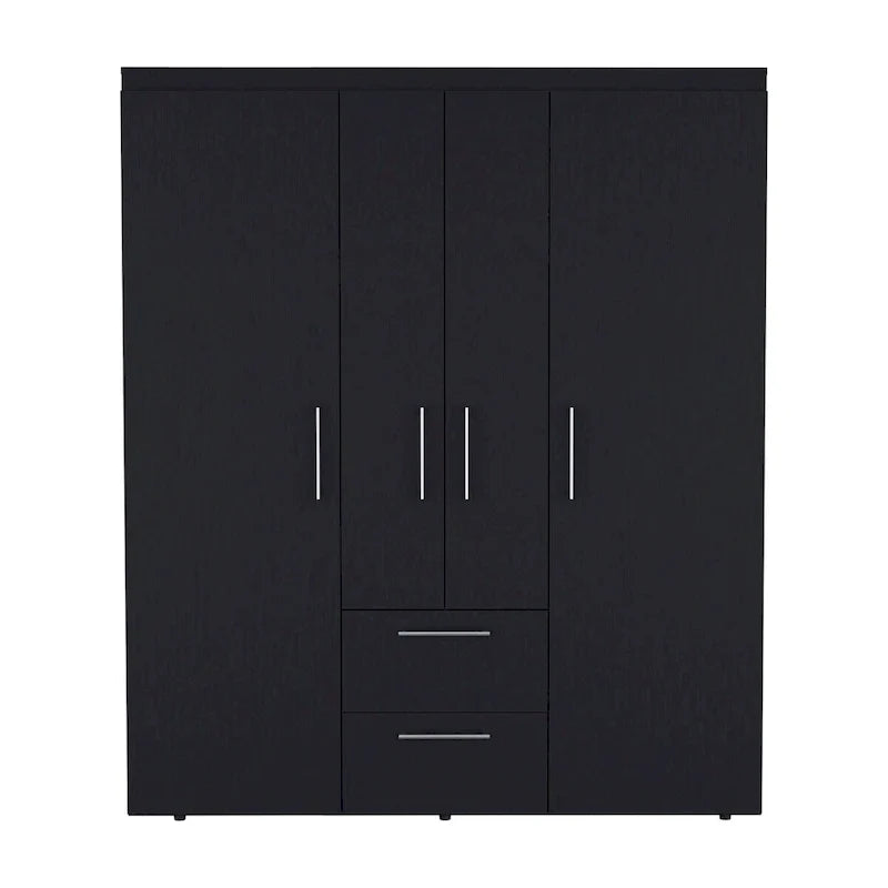 Bariloche Kleiderschrank mit Kleiderstangen, Einlegeböden, 2 Schubladen