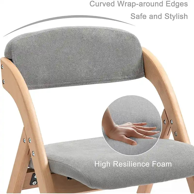 Stapelbare Esszimmer-Klappstühle aus Holz mit gepolsterten Sitzen (4er-Set)