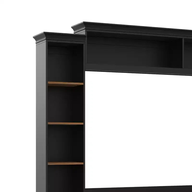 ModernLuxe 4-in-1 Bauernhaus Unterhaltungszentrum Wandregal, passend für Fernseher bis 70 Zoll, TV-Ständer Medienkonsole mit verstellbaren Regalen und Schubladen