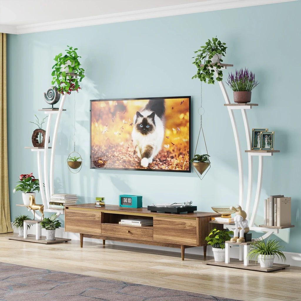 Pflanzenständer für den Innenbereich, 6-stöckiges Blumenregal für Haus und Garten – 2er-Set