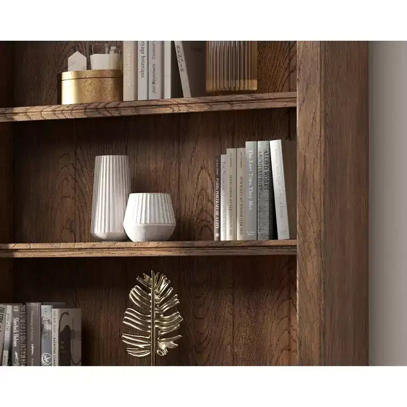94 Traditioneller hoher Holz-Bücherregal mit Stauraum Stratton Collection Braun - Martin Furniture