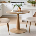 Moderner runder Esstisch mit Säulenfuß und Holzmaserung, kleiner Küchentisch, Couchtisch für Wohnung, Esszimmer & Wohnbereich-Panipeachy