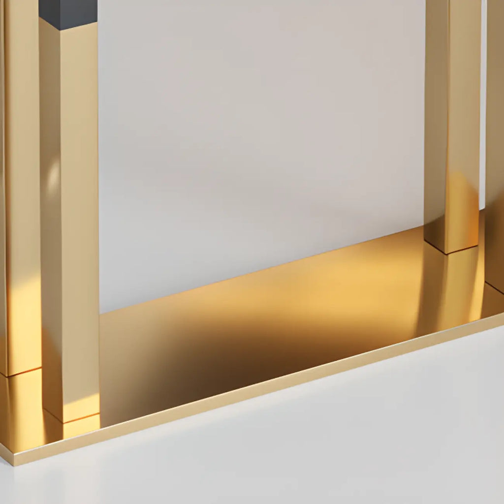 Rechteckiger Bartisch aus Luxusholz mit goldenem Kufengestell für Esszimmer