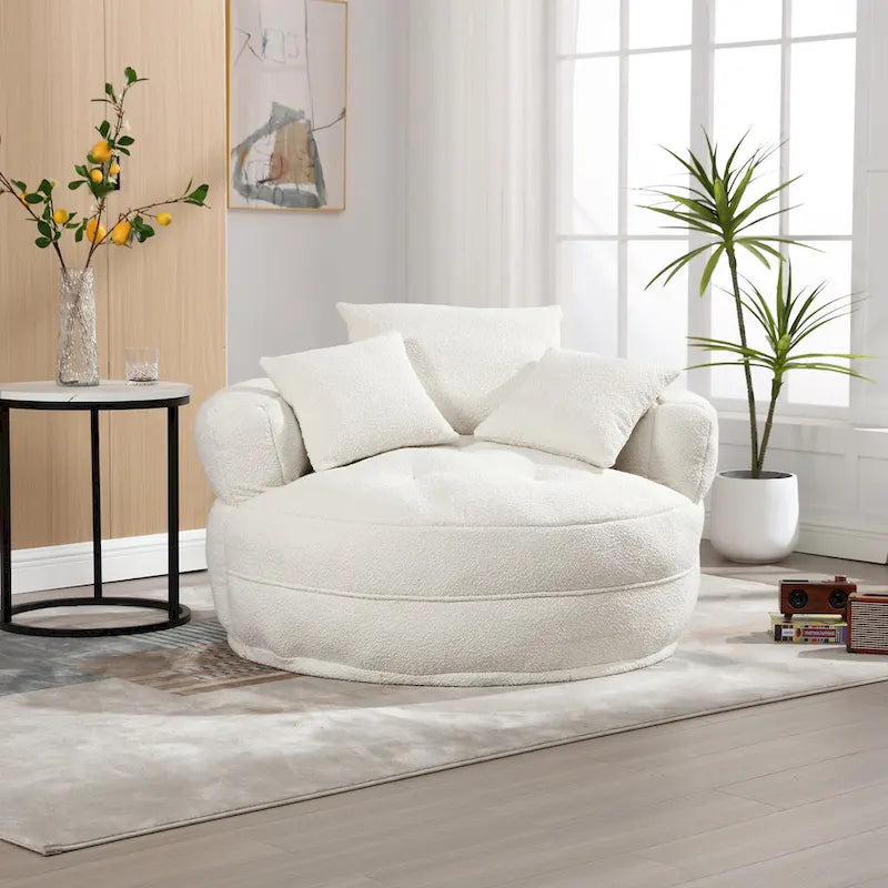 Rundes Lazy Sofa – Weiß/Blau/Grau/Gelb/Orange/Rosenrot/Marineblau/Grün, Einzel- und Doppel-Sitz