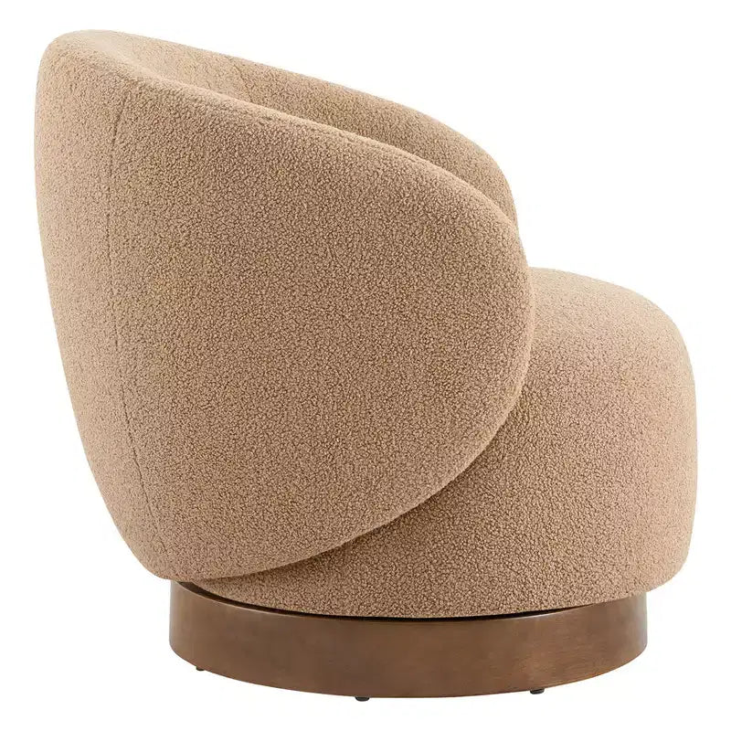Spruce&Spring Gepolsterter Drehbarer Akzent-Sessel mit Holzfuß