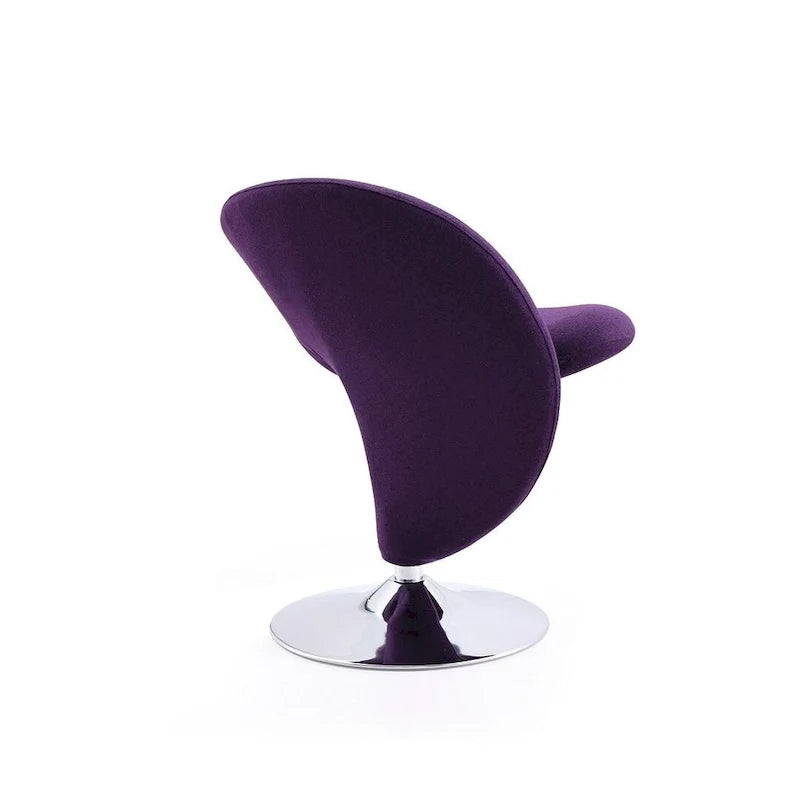 Manhattan Comfort Curl Akzentsessel mit Drehfunktion, Wollmischung und Chrom (2er-Set)