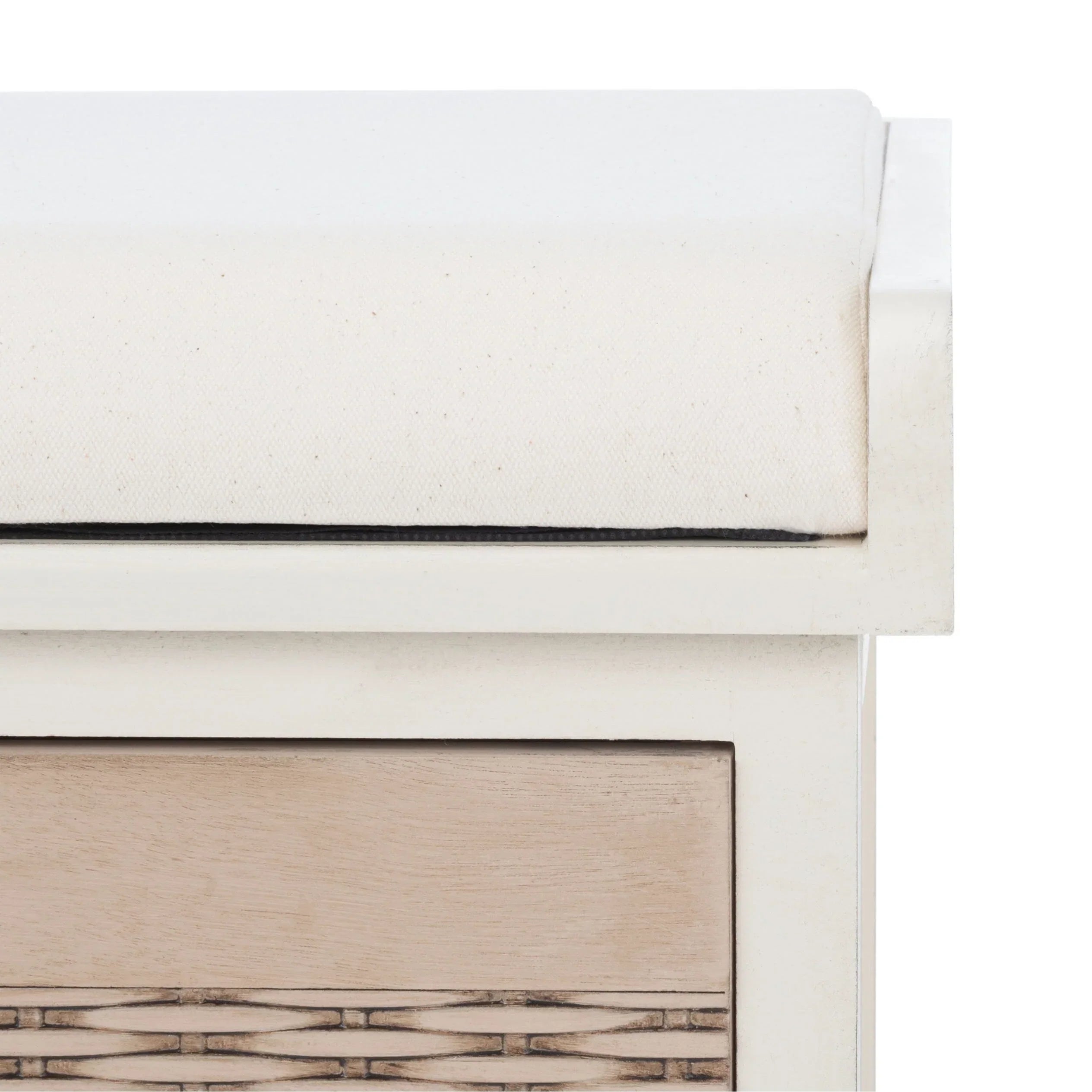 SAFAVIEH Fiorello 3-Schubladenbank mit Polsterung – 120 B x 38 T x 48 H cm – 120Bx38Tx48H