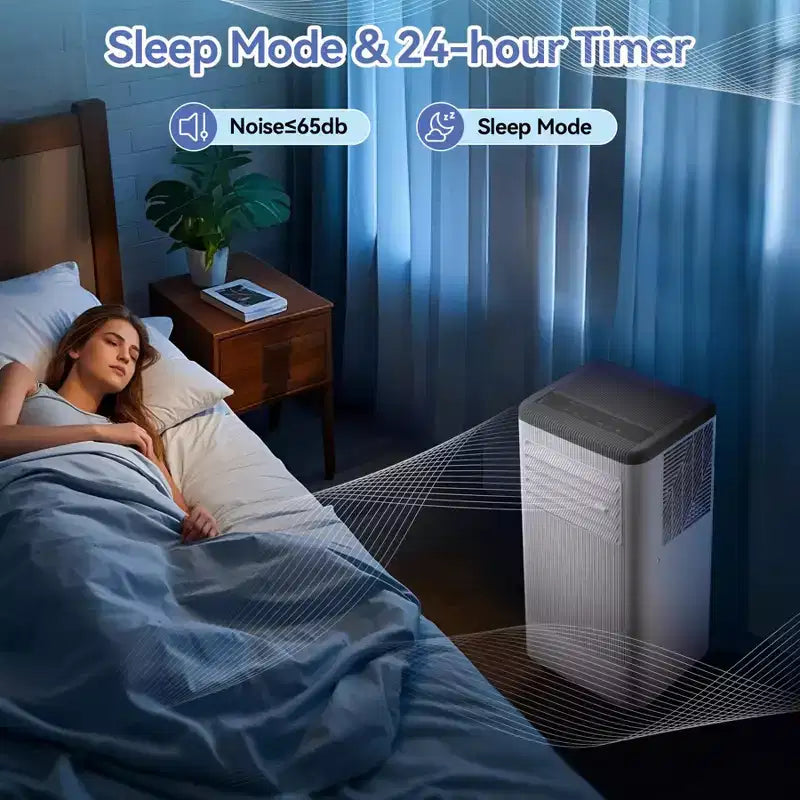 Flarhetoric Mobile Klimaanlagen, 10000 BTU Kühlen/Ventilator/Entfeuchten 3-IN-1 Mobiles Klimagerät für Räume bis 52 m², Geräte für geräuscharme Zimmer