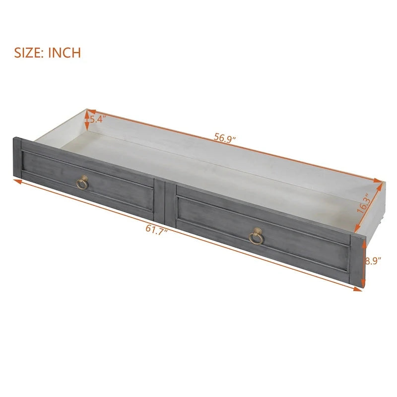 Murphy-Bett Queen-Size mit großen Schubladen