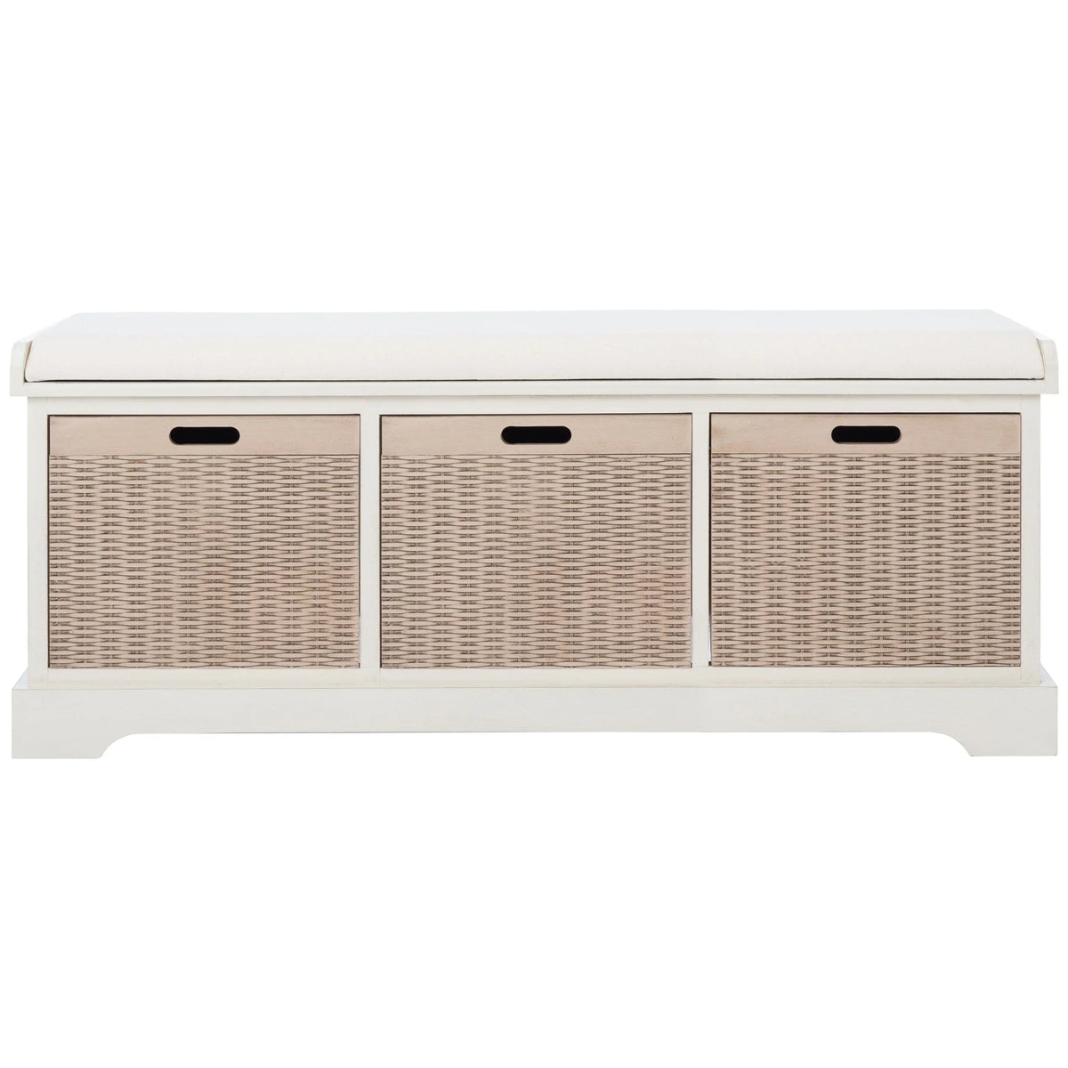 SAFAVIEH Fiorello 3-Schubladenbank mit Polsterung – 120 B x 38 T x 48 H cm – 120Bx38Tx48H