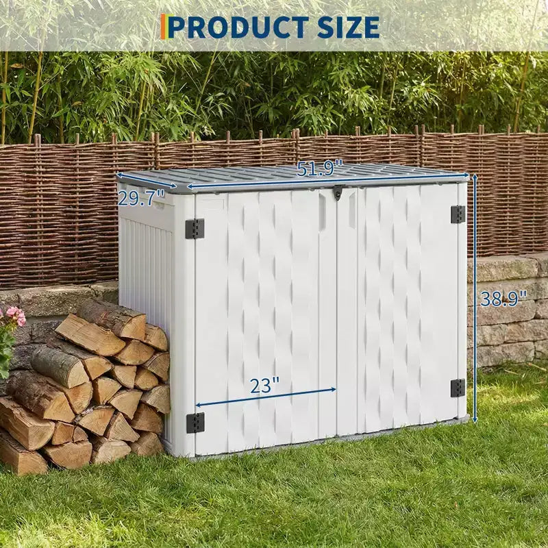 Outdoor-Aufbewahrungsschrank, wasserdichte Outdoor-Aufbewahrungsbox aus Harz, für Mülleimer