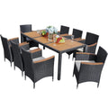 Lacoo PE-Rattan-/Akazienholz-Gartensitzgruppe