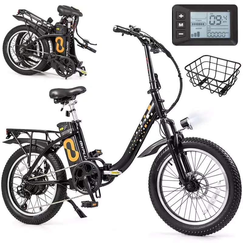 Costway Klappbares Elektro-Mountainbike für Erwachsene mit 20-Zoll-Fat-Reifen, 750W bürstenlosem Motor, 54V 13Ah, UL2849