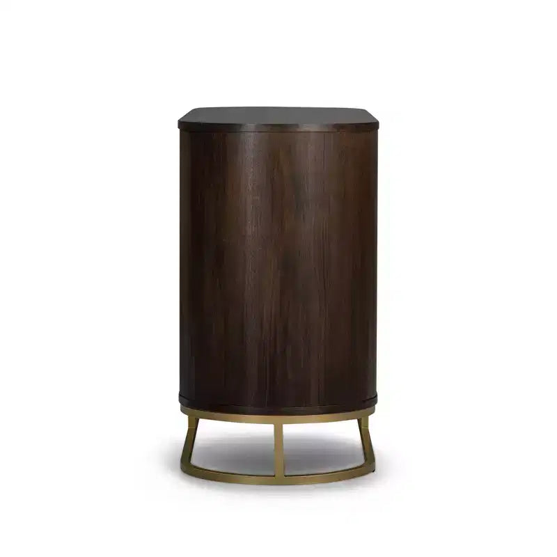 Moderne Kommode mit 6 Schubladen, Baumkanten-Design, Metallgestell und langlebiger Massivholzkonstruktion