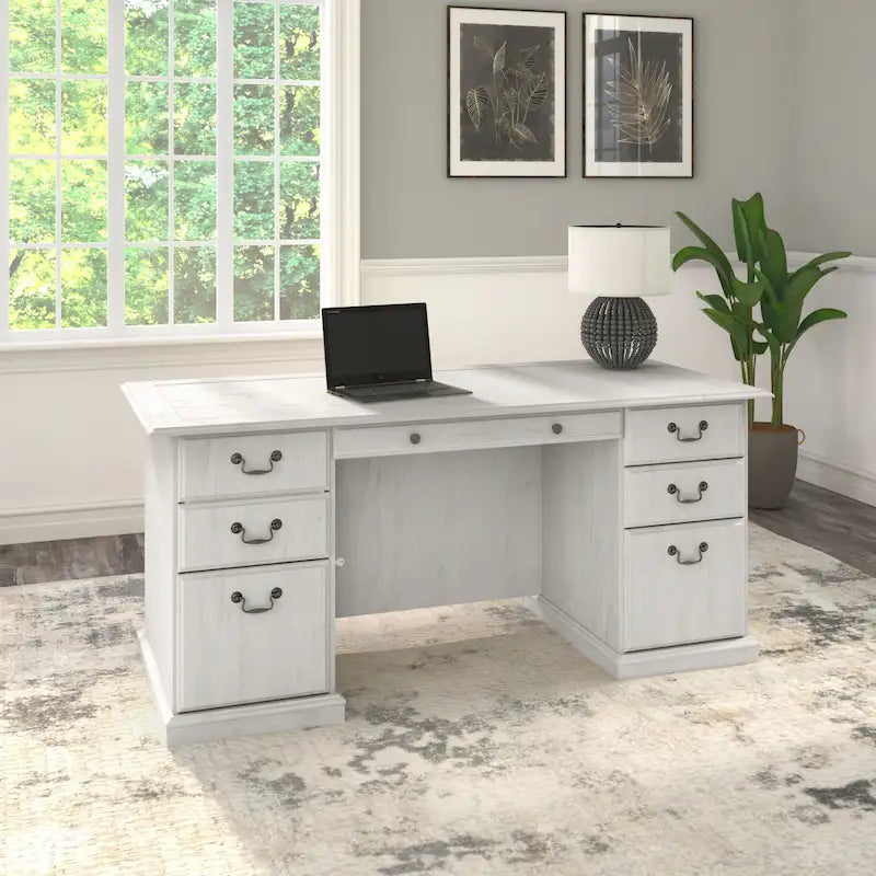 Bush Furniture Saratoga Chefsessel mit Schubladen und Stauraum
