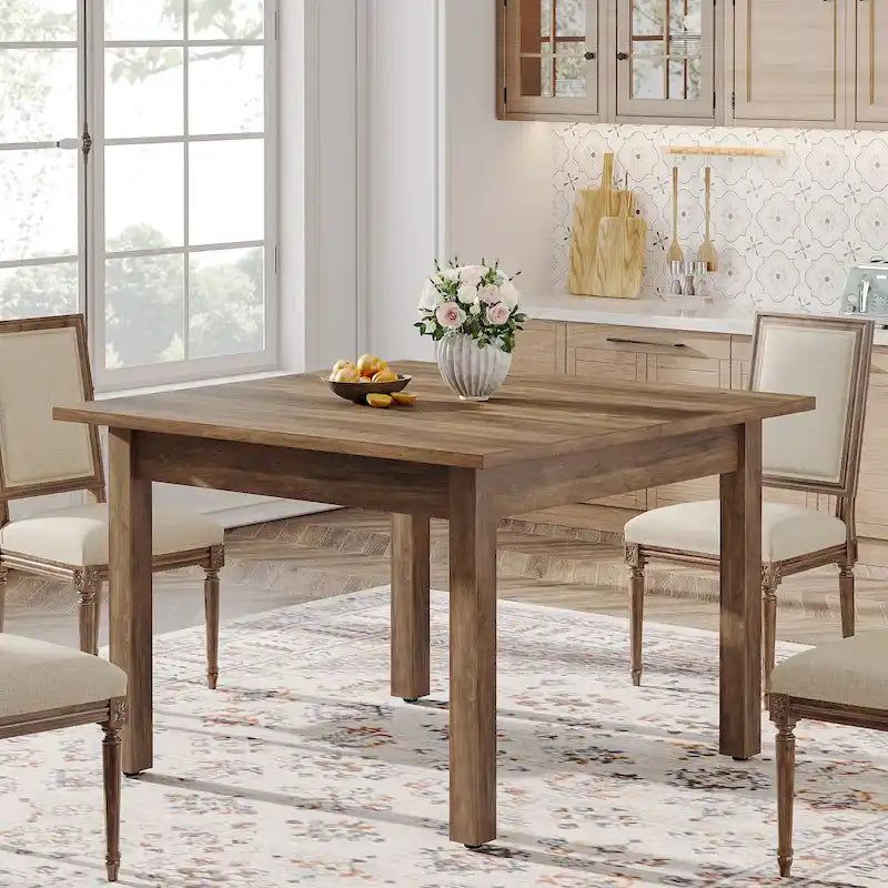 39,4 Zoll quadratischer Esstisch für 2-4 Personen mit Massivholzbeinen für Wohnzimmer Esszimmer