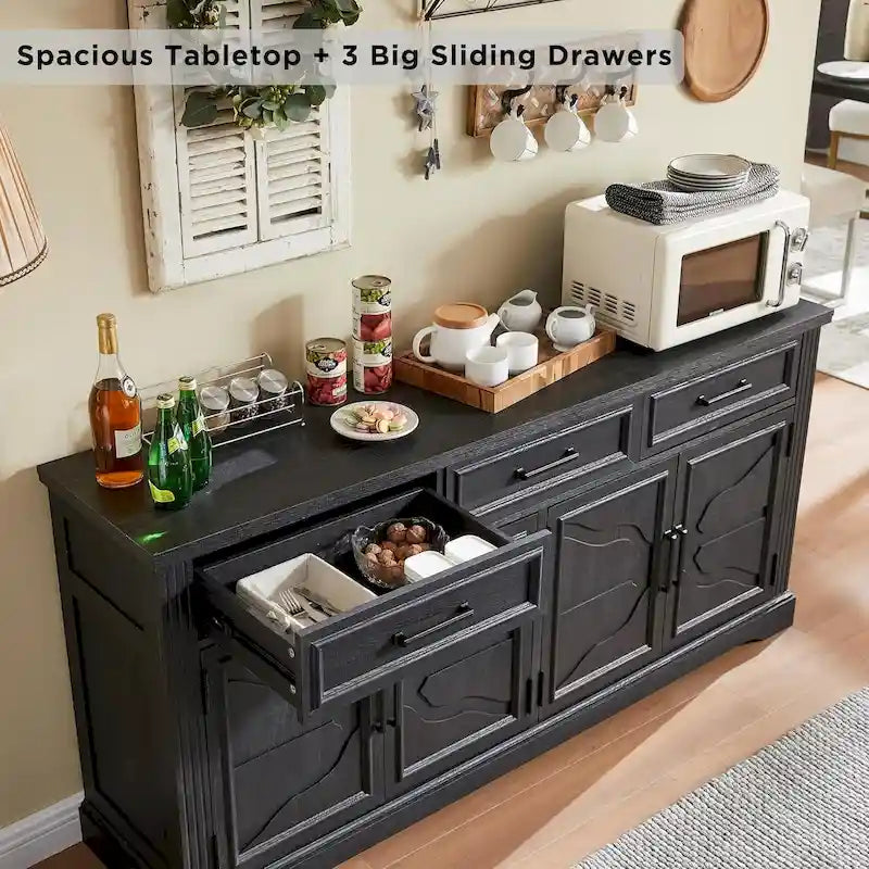 Buffetschrank Landhausstil, Kaffeebar Weinbar für Esszimmer - N/A