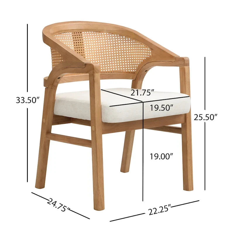 Christopher Knight Home - Esszimmerstuhl mit Rohrgeflecht (2er-Set)