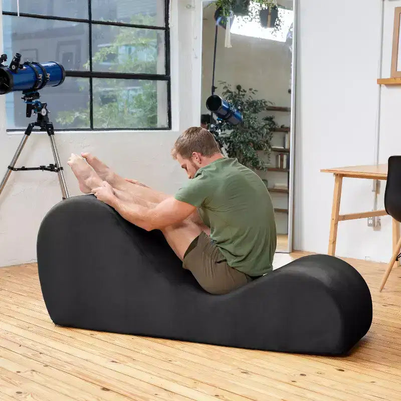 Avana Sleek Yoga-Chaiselongue – hergestellt in den USA – ideal zum Dehnen, Entspannen, Trainieren und mehr, 60T x 18B x 26H Zoll, Hellgrau