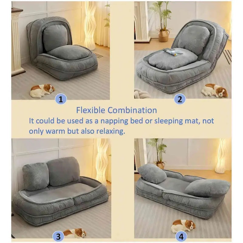 Faules Sofabett, 5-fach verstellbar, Sitzen, Schlafen, Zusammenklappen, geeignet für Schlafzimmer, Wohnzimmer