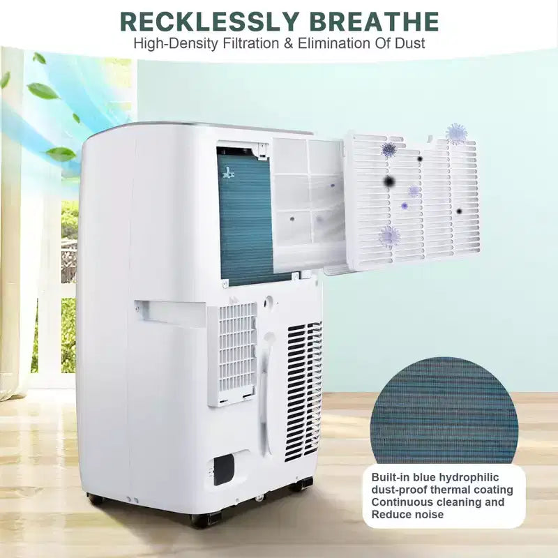 14000 BTU Mobile Klimaanlage, kühlt bis zu 70 m², mobiles Klimagerät mit Entfeuchter