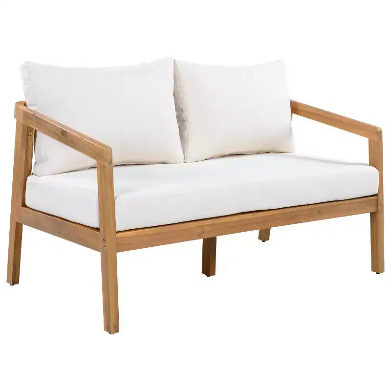 Christopher Knight Home Sunny Modernes 5-teiliges Akazien-Sitzgruppe mit rechteckigem Lattenrosttisch und 7 Sitzen