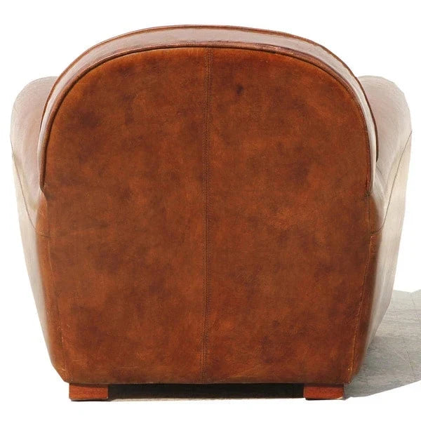 Pasargad Home Clubsessel Paris aus echtem Leder, Braun