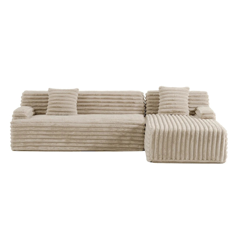 Cloud-Ecksofa, modernes Polstersofa mit 2 Wurfkissen, frei kombinierbares Sofa, modulares L-förmiges Ecksofa