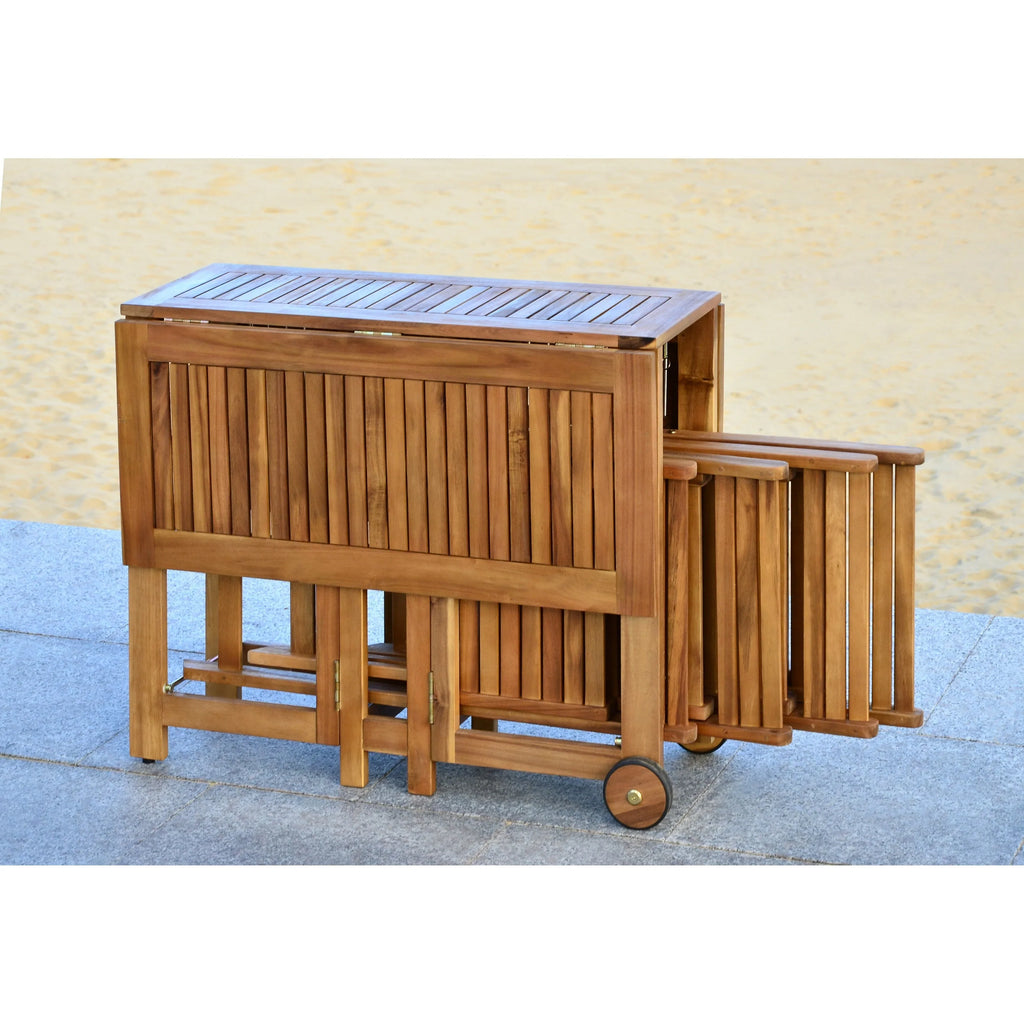 SAFAVIEH Outdoor Brandy 5-teiliges Outdoor-Esstisch-Set – 43Bx35Tx29H