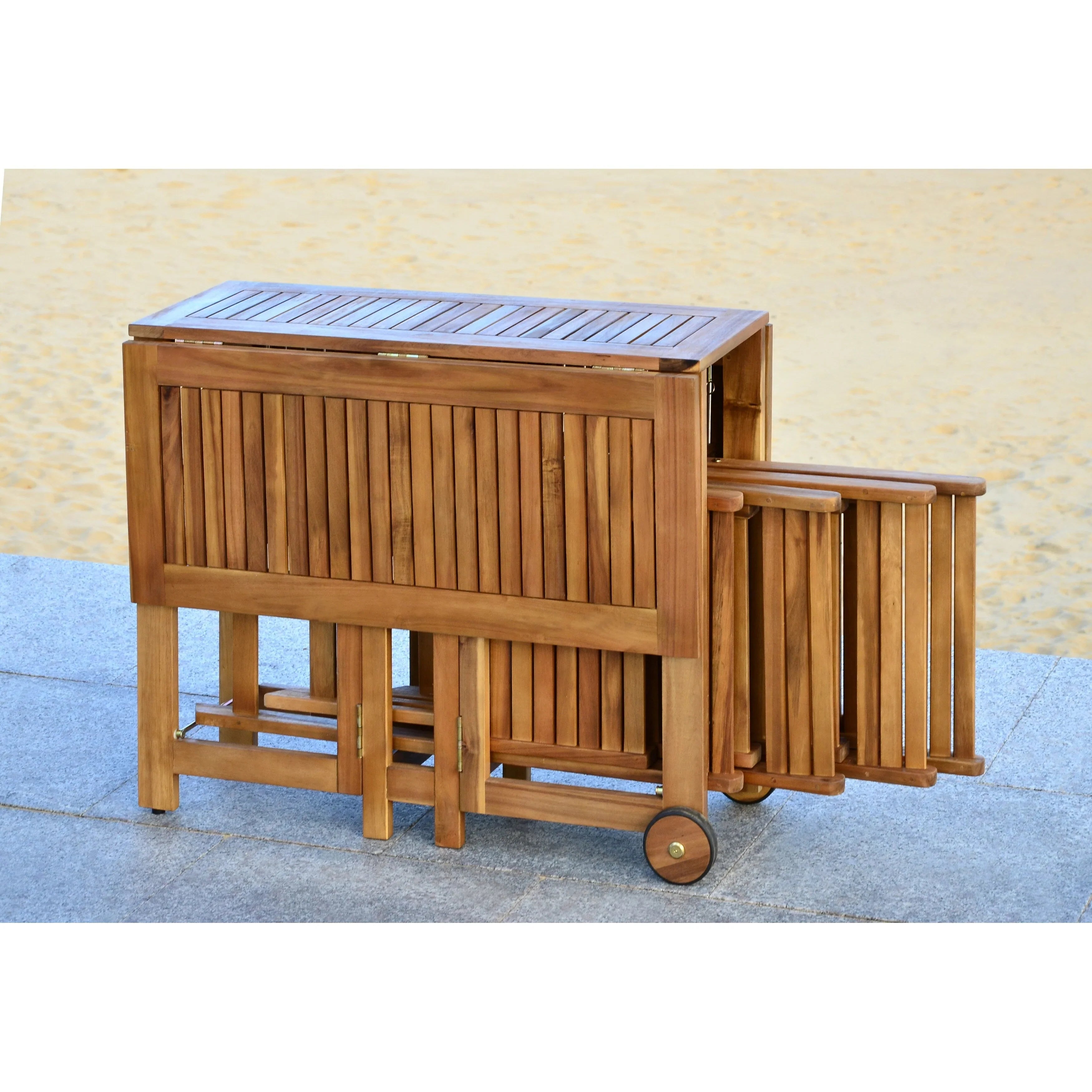 SAFAVIEH Outdoor Brandy 5-teiliges Outdoor-Esstisch-Set – 43Bx35Tx29H