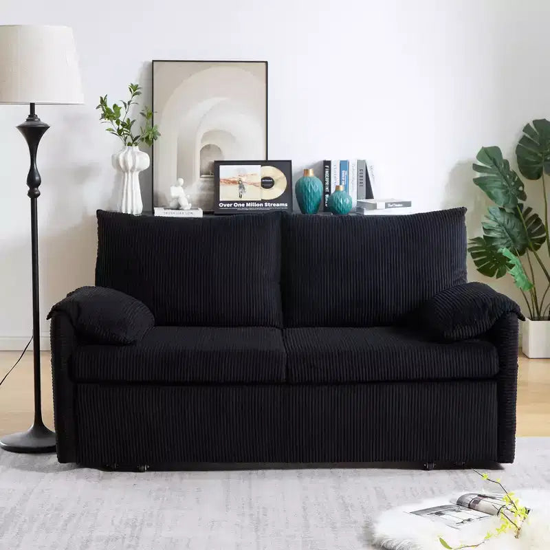 64.5 3-in-1 Schlafsofa aus Kord mit Ausziehbett