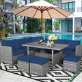 Costway 7-teiliges Terrassen-Essgruppe Rattan-Sofa Couch Ottomane – Details ansehen