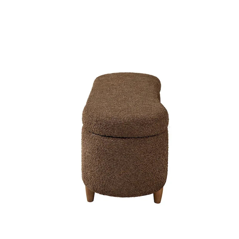 INK+IVY Bailey Taupe Bouclé Aufklappbare Aufbewahrungsbank