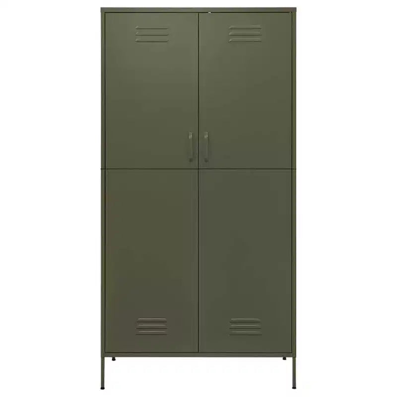 vidaXL Kleiderschrank Olivgrün 90x50x180 cm Stahl