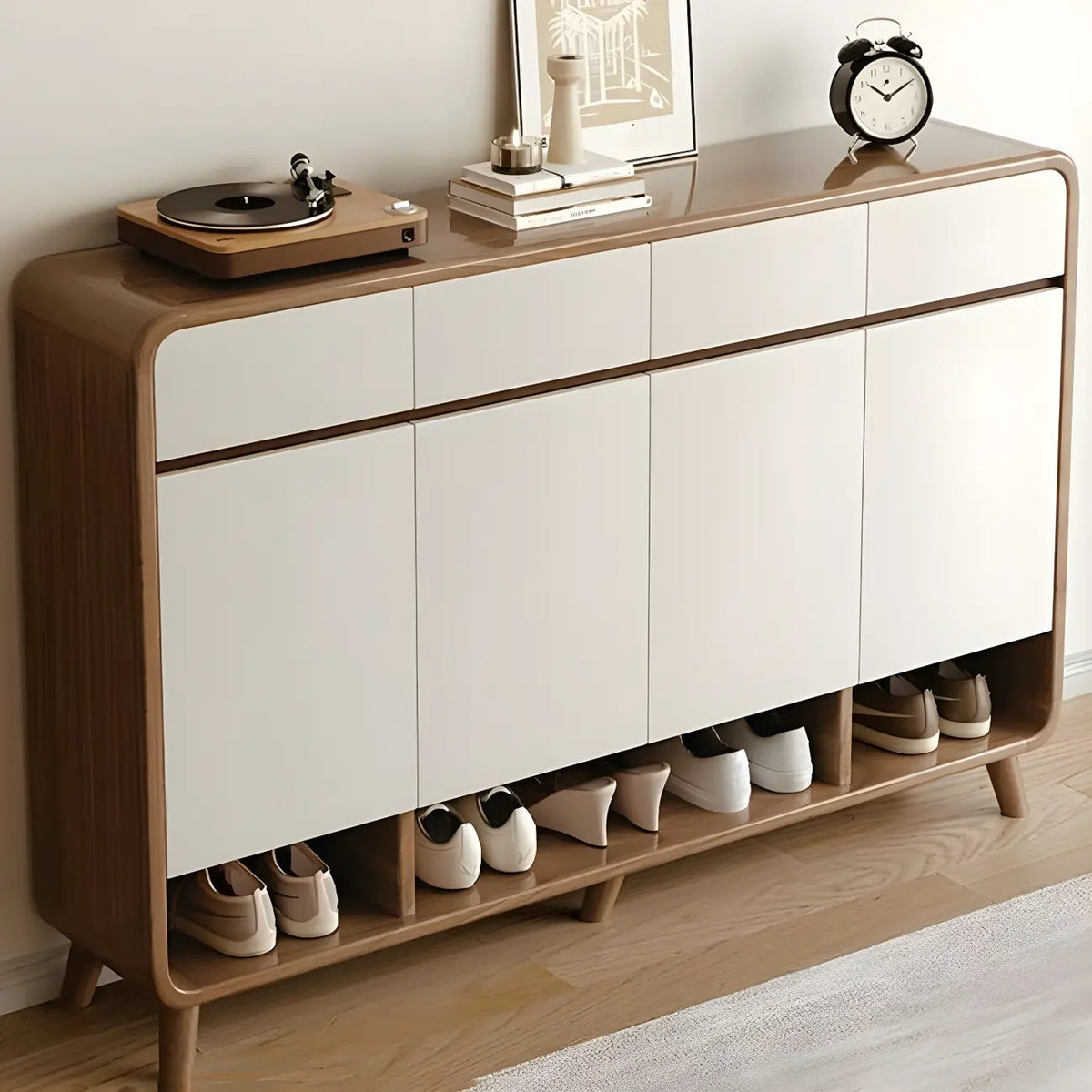 Moderner Holzflur mittlerer Schuhschrank