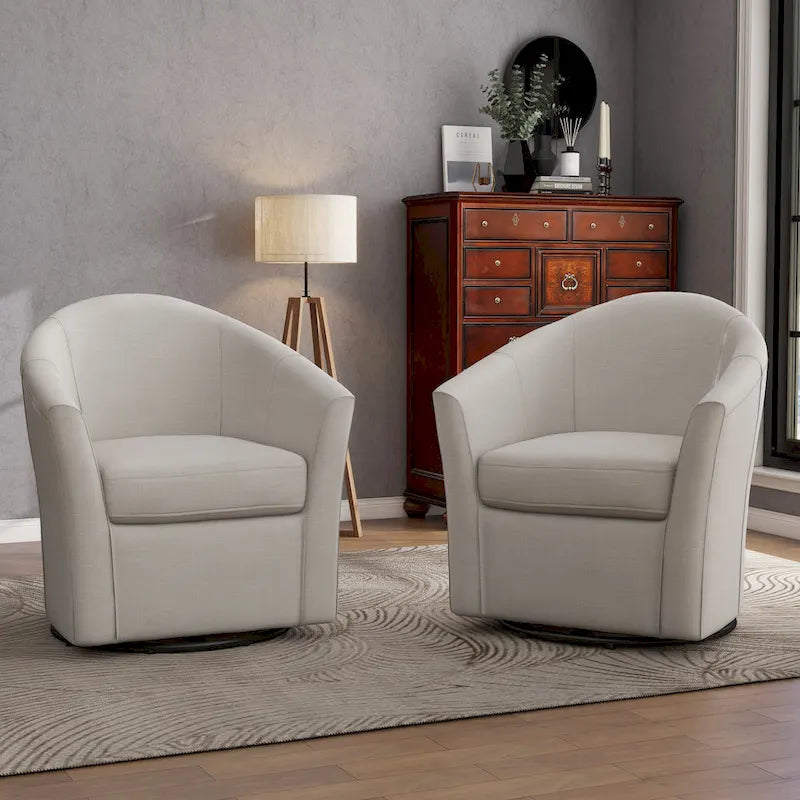2er-Set Moderner Polster-Clubsessel Drehbar Wohnzimmer Akzentsessel