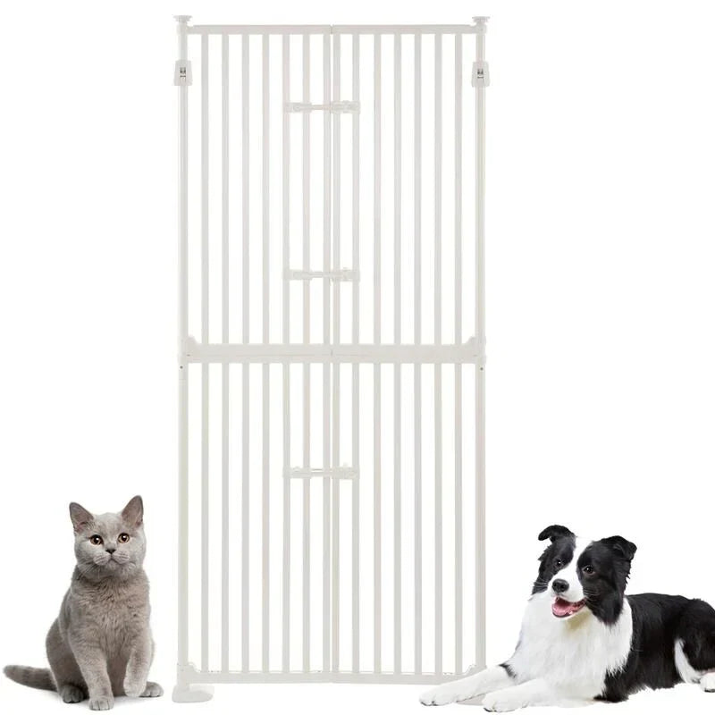 unipaws extra hohes Haustiergitter für Katzen, 188 cm hoch, mit Türen und Verriegelungen