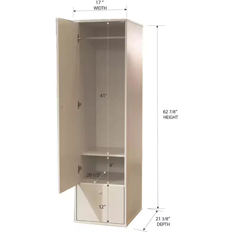 Kings Brand Furniture Corry Kleiderschrank, Weiß