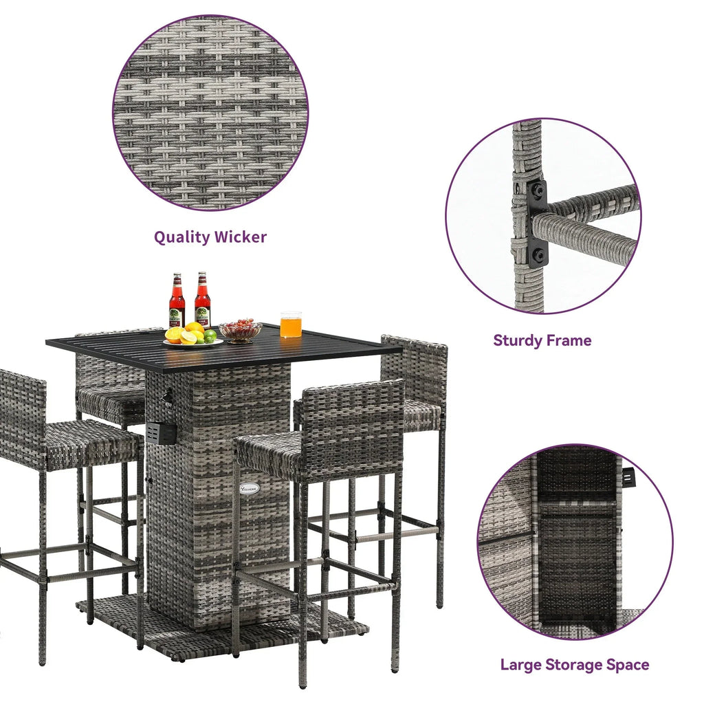 Moasis 5-teiliges Outdoor-Möbel-Set aus Polyrattan – 5-teilig