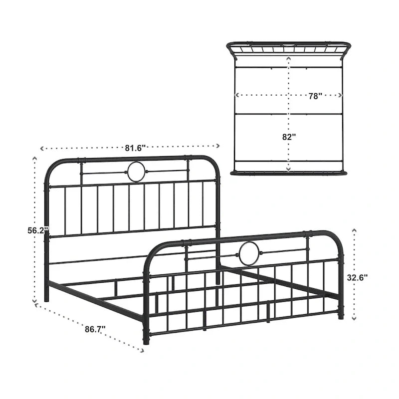 Schwarzes Metallbett