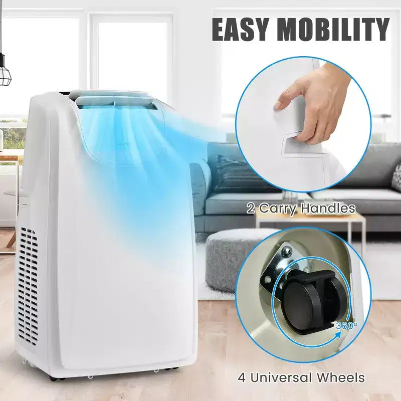Costway 8000 BTU (11.500 BTU ASHRAE) Dual-Schlauch Tragbare Klimaanlage 3-in-1 Klimagerät mit Fernbedienung