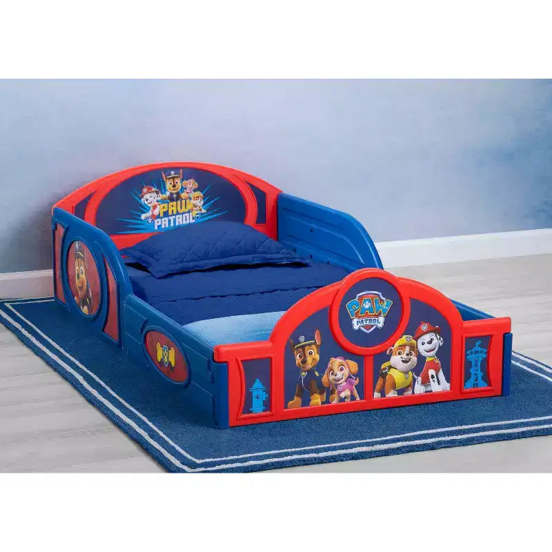 Delta Children Kunststoff Kleinkinderbett mit angebrachten Schutzgittern – PAW Patrol